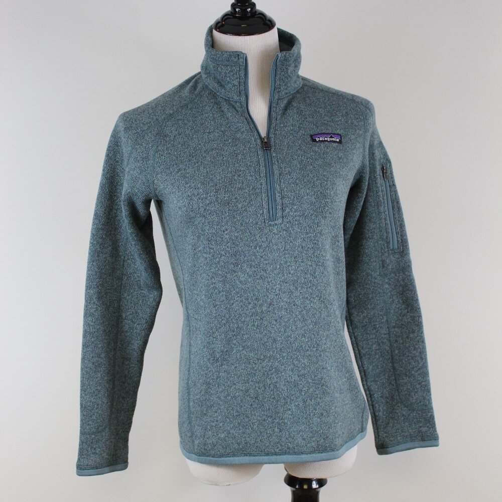 Patagonia Better Sweater 1/4 Zip Pullover Women’s Small Heathered Green Fleece